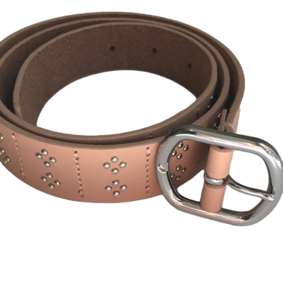 J Crew Cream Studded Leather Statement Belt